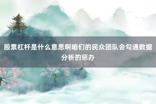 股票杠杆是什么意思啊咱们的民众团队会勾通数据分析的惩办
